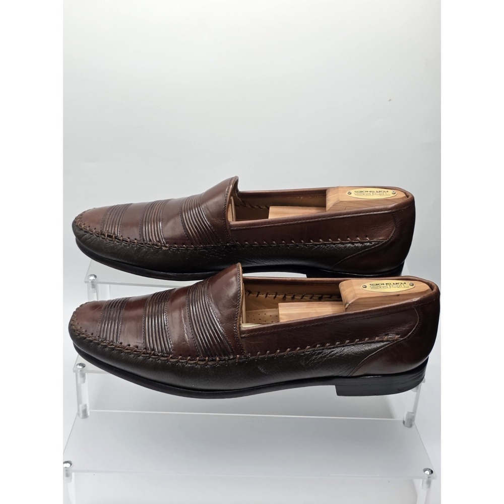 Mezlan Mens Casual Dress Shoes Brown Soft Leather Slip On Loafers Size 11